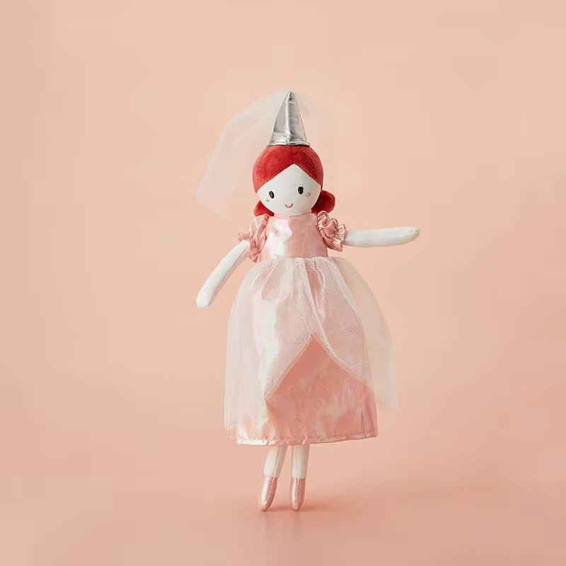 Doudou bébé fille Aurore robe rose poudrée chapeau accessoires