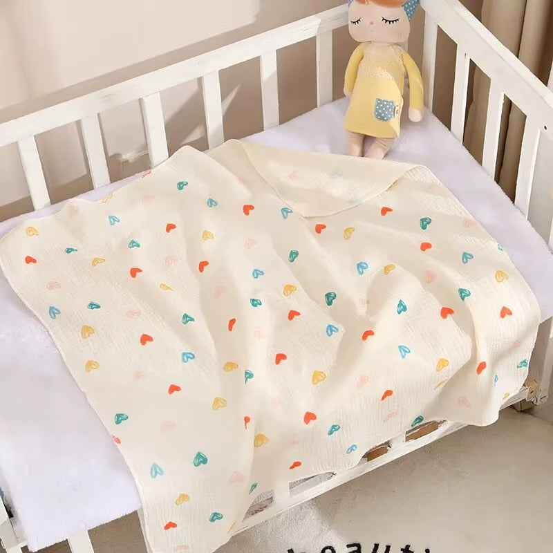 Plaid bébé Sérine motif cœurs imprimé tendre