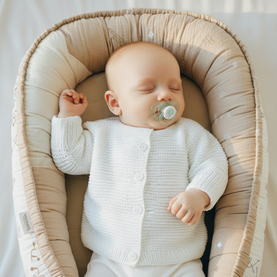 Couffin bébé-Bébé endormi dans couffin - front propre sans cœur