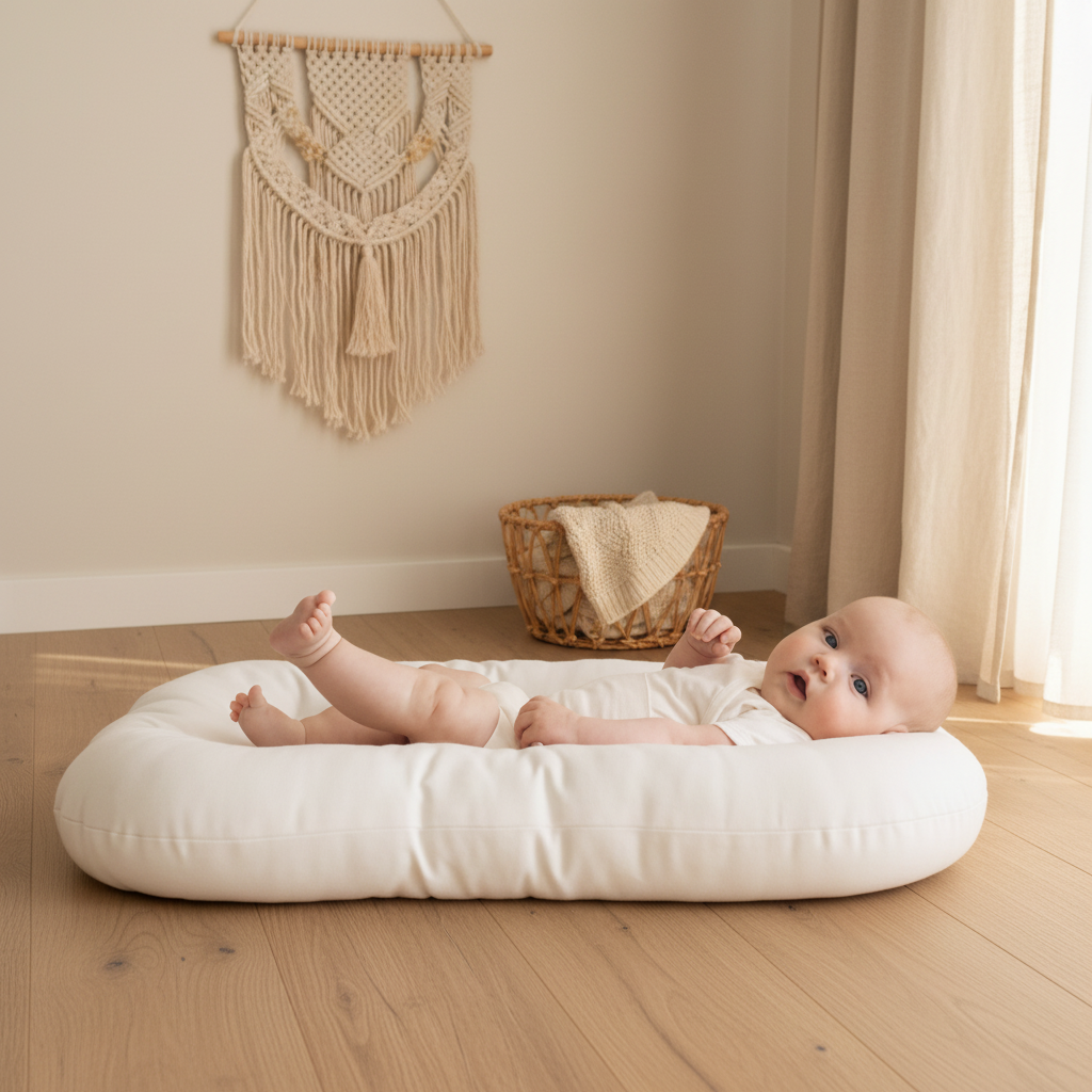 Couffin MAËLIE™ couleur blanc décor boho chic moderne naissance