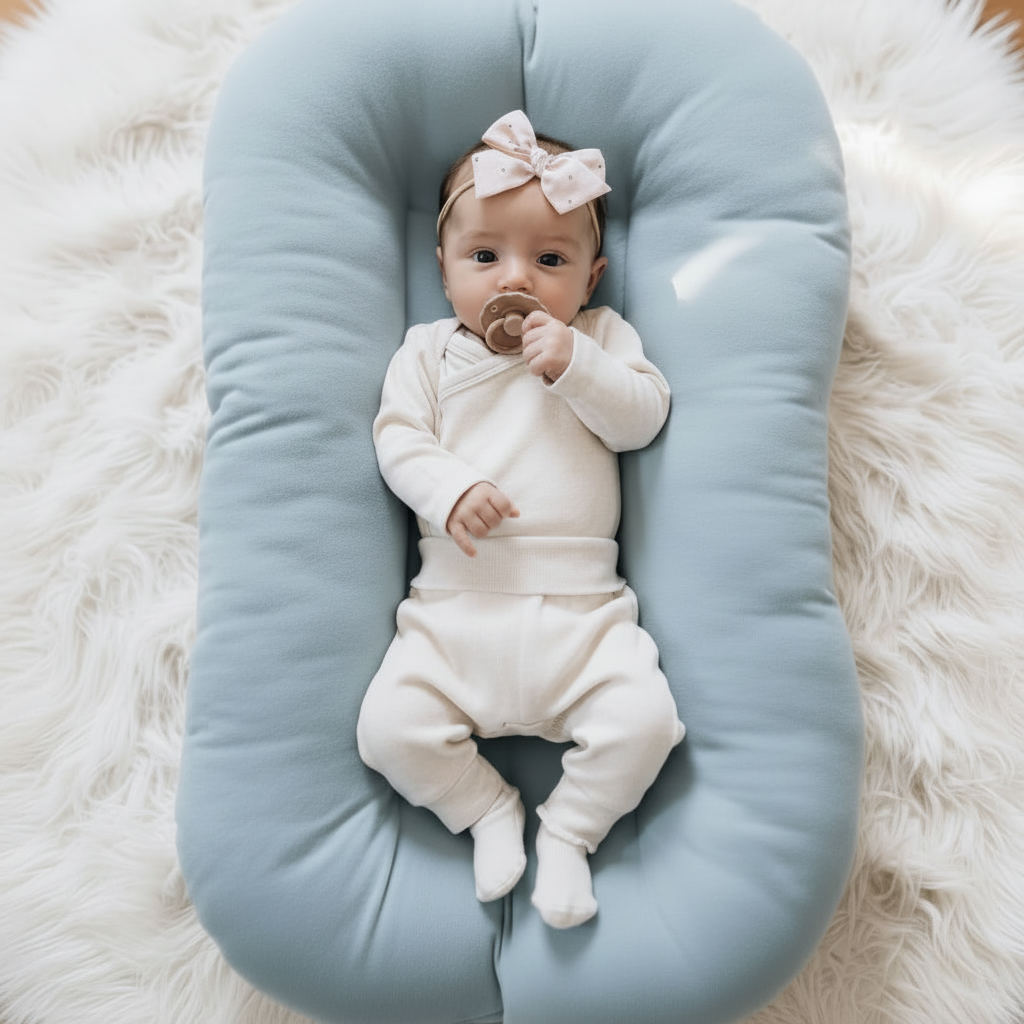 Couffin-MAËLIE™ couleur bleu gris pâle ardoise bébé