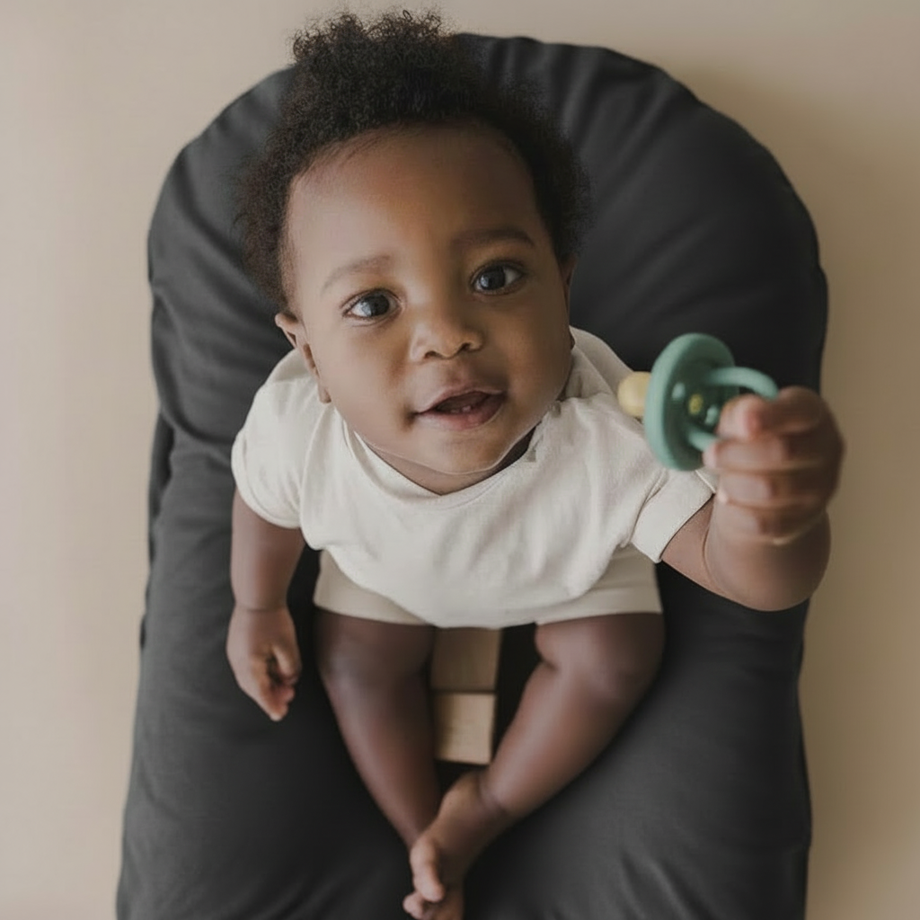 Couffin MAËLIE™ couleur gris anthracite café bébé naissance