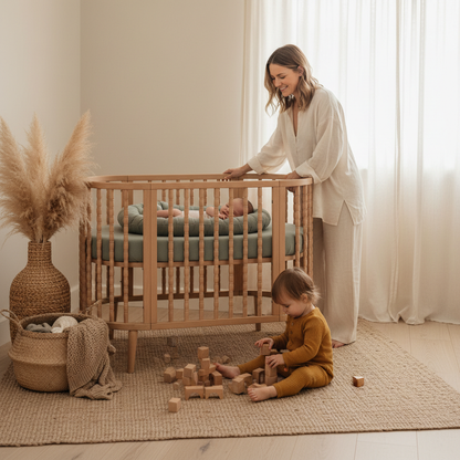 Couffin MAËLIE™ maman debout berceau ovale bois nouveau-né