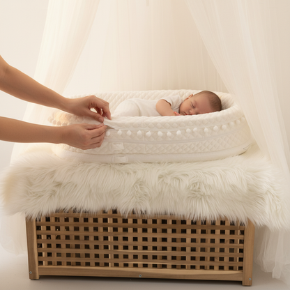 Couffin ÉLÉVIA™ – Fermeture à glissière invisible, housse lavable amovible, nid bionique