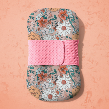 Couffin bébé Floridor™ modèle Fleur Peinture – double-face 4 saisons lavable en machine

