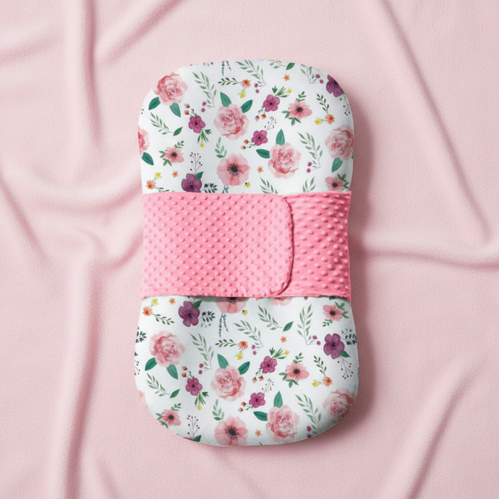 Couffin bébé Floridor™ modèle Florale – micro-pression 300g pour endormir bébé en douceur