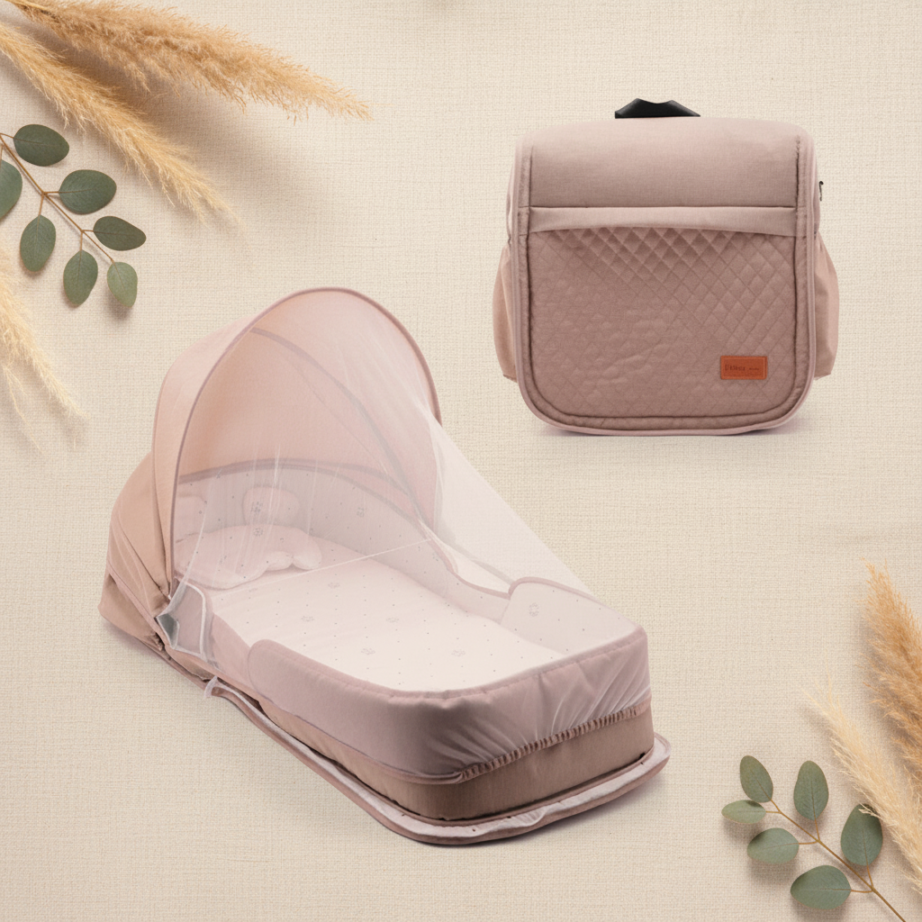 Couffin beige rosé 2 en 1
