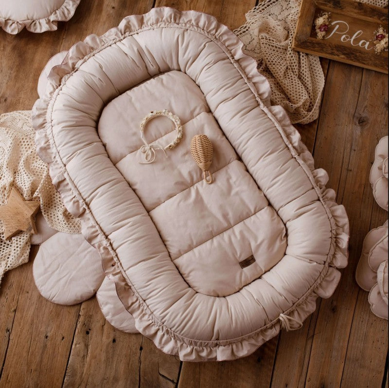 Couffin BOHÈME™ — Coton premium doux et respirant, régulation thermique naturelle peau sensible bébé