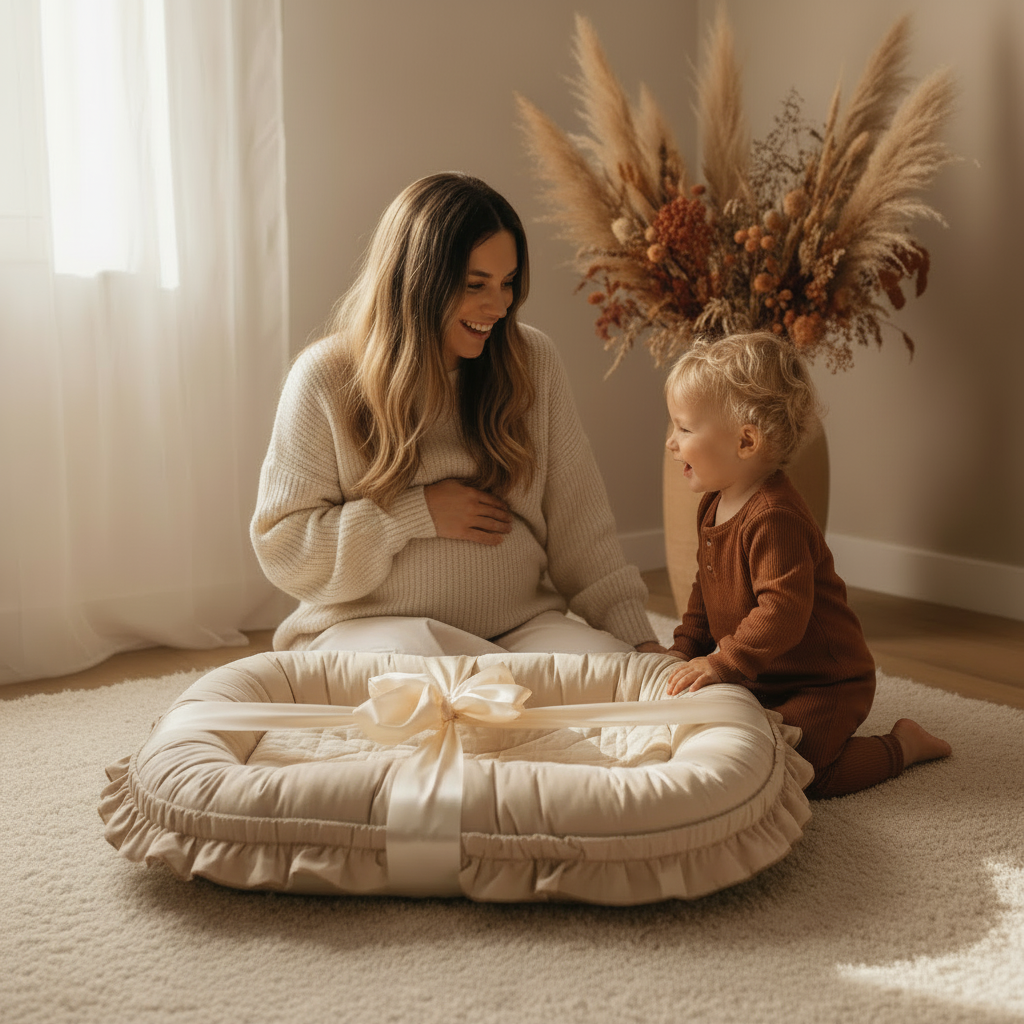 Couffin BOHÈME™ — Portable et léger, compagnon idéal à la maison et en voyage. Maman enceinte avec couffin cadeau