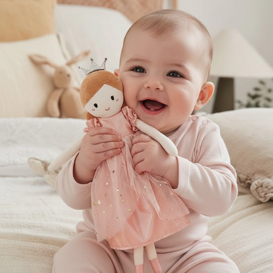 Doudou bébé fille Aurore princesse velours doux compagne premiers rêves
