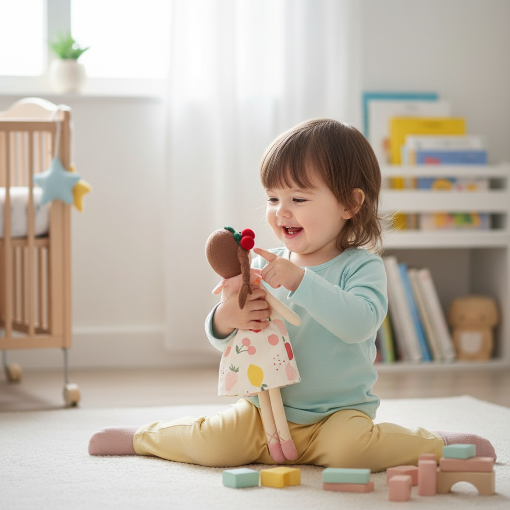 Doudou bébé Fruittit compagnon réconfortant objet transitionnel
