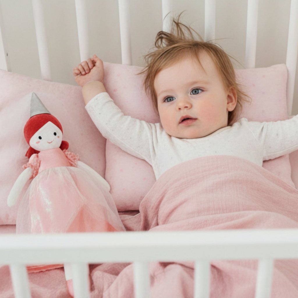 Doudou bébé fille Aurore compagne sommeil apaisant objet transitionnel