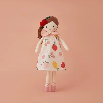 Doudou bébé Fruittit modèle cerise robe rose poudrée