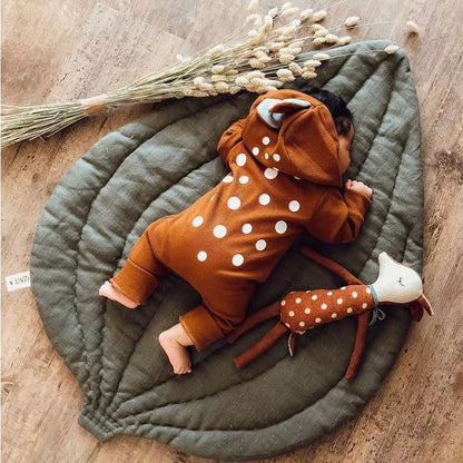 Doudou cerf coton naturel hypoallergénique - Peau fragile bébé protégée