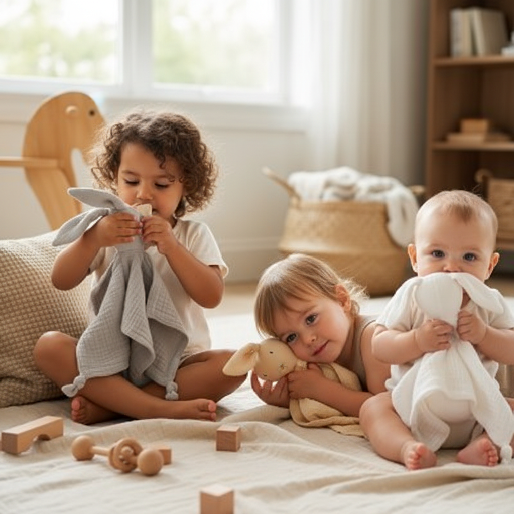 Doudou lapin Lapy amusant stimule imagination jeu éveil bébé
