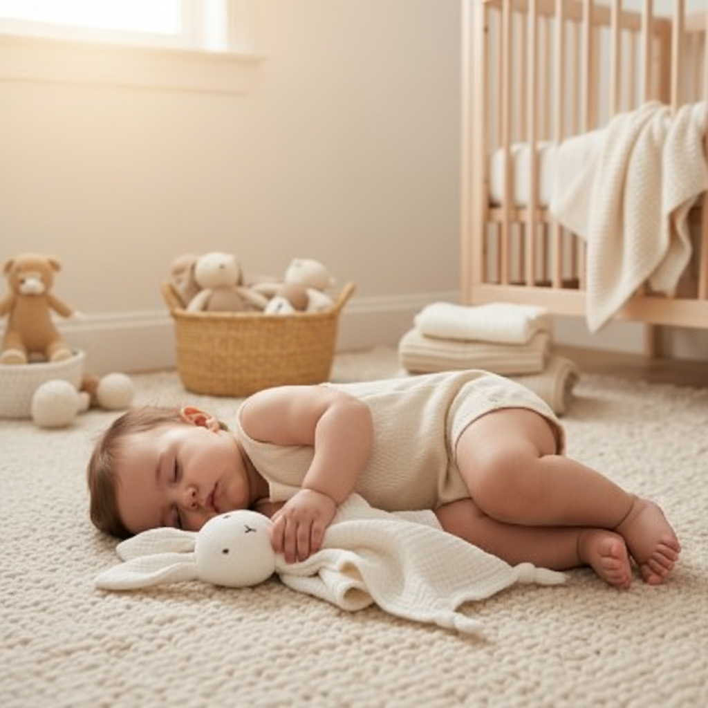 Doudou lapin Lapy texture apaisante gaze coton respirante tout doux bébé
