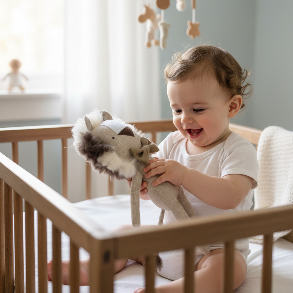Doudou lion beige Lionou™ peluche douce bébé - Compagnon courageux crinière moelleuse - Cadeau naissance
