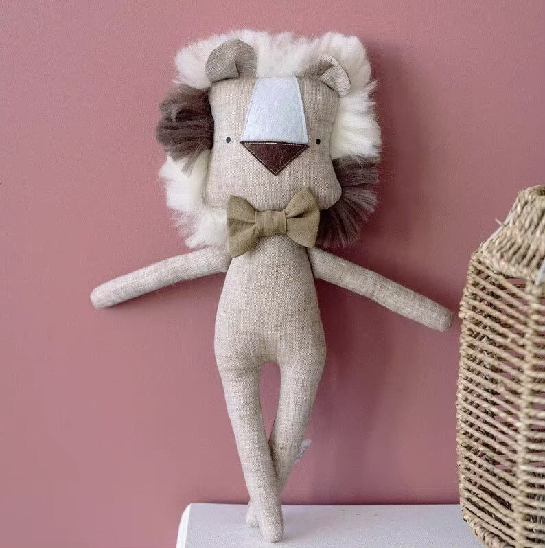 Doudou lion peluche douce bébé Lionou™ - Gardien courageux rêves enfant - Hypoallergénique lavable 30°C
