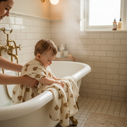 Lange bébé double gaze serviette bain polyvalent