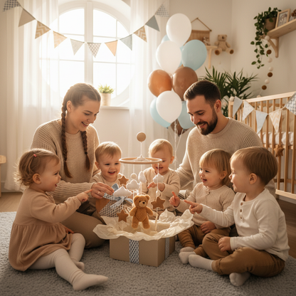 Mobile bébé TEDDYDO cadeau naissance, fete anniverssaire, éveil sensoriel bébé ourson peluche nuages étoiles berceau bois
