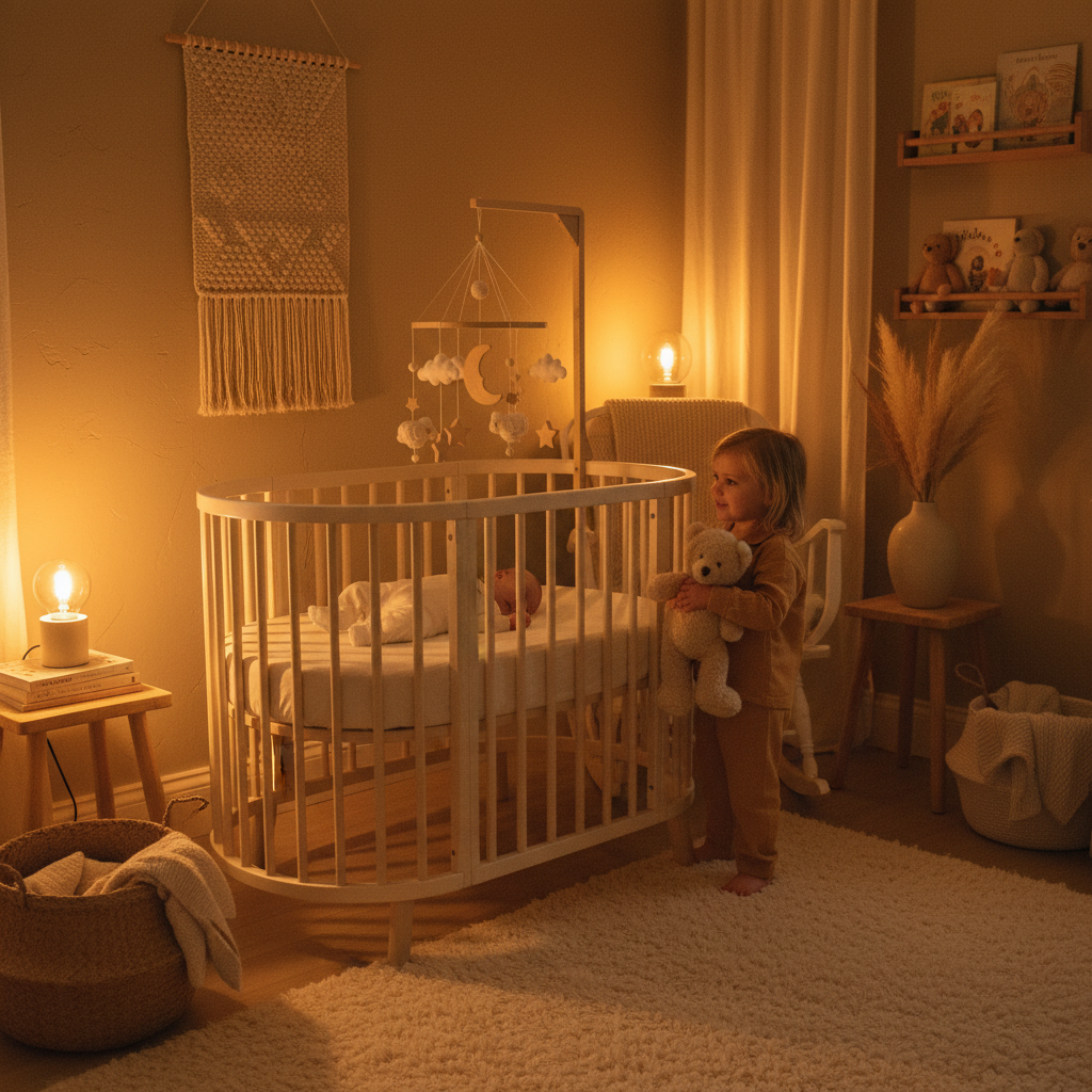 Mobile bébé Sheepy - Nuit chambre chaleureuse mobile naturel sans lumière veilleuse ambiante