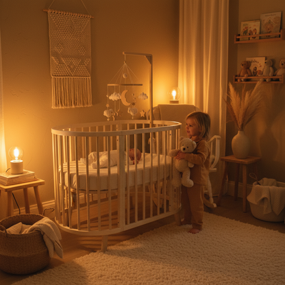 Mobile bébé Sheepy - Nuit chambre chaleureuse mobile naturel sans lumière veilleuse ambiante