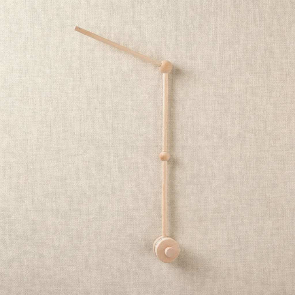Mobile lit bébé WHALY™ - support de fixation en bois naturel dimensions 31.6cm x 68cm x 8.7cm compatible tous barreaux de lit bébé standards