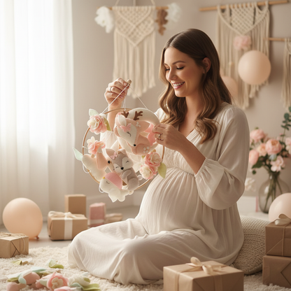 Mobile pour bébé ROSAEL™ cerf rose, idée cadeau baby shower naissance