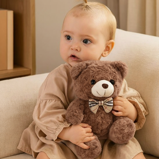 Ours en peluche BisouNœud™ - doudou nœud papillon ultra-doux pour bébé Pour Poupon