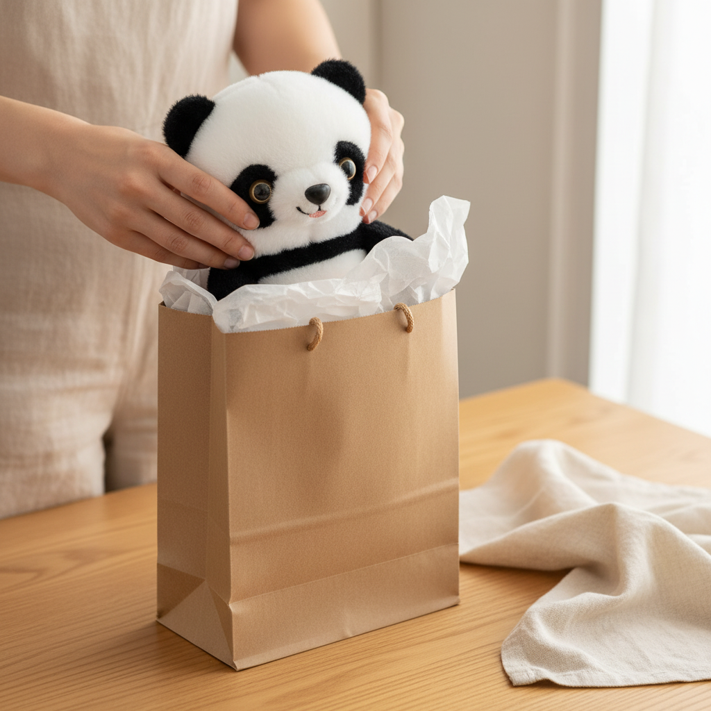 Peluche qui respire PANDOR™ – présentation cadeau naissance panda authentique réaliste