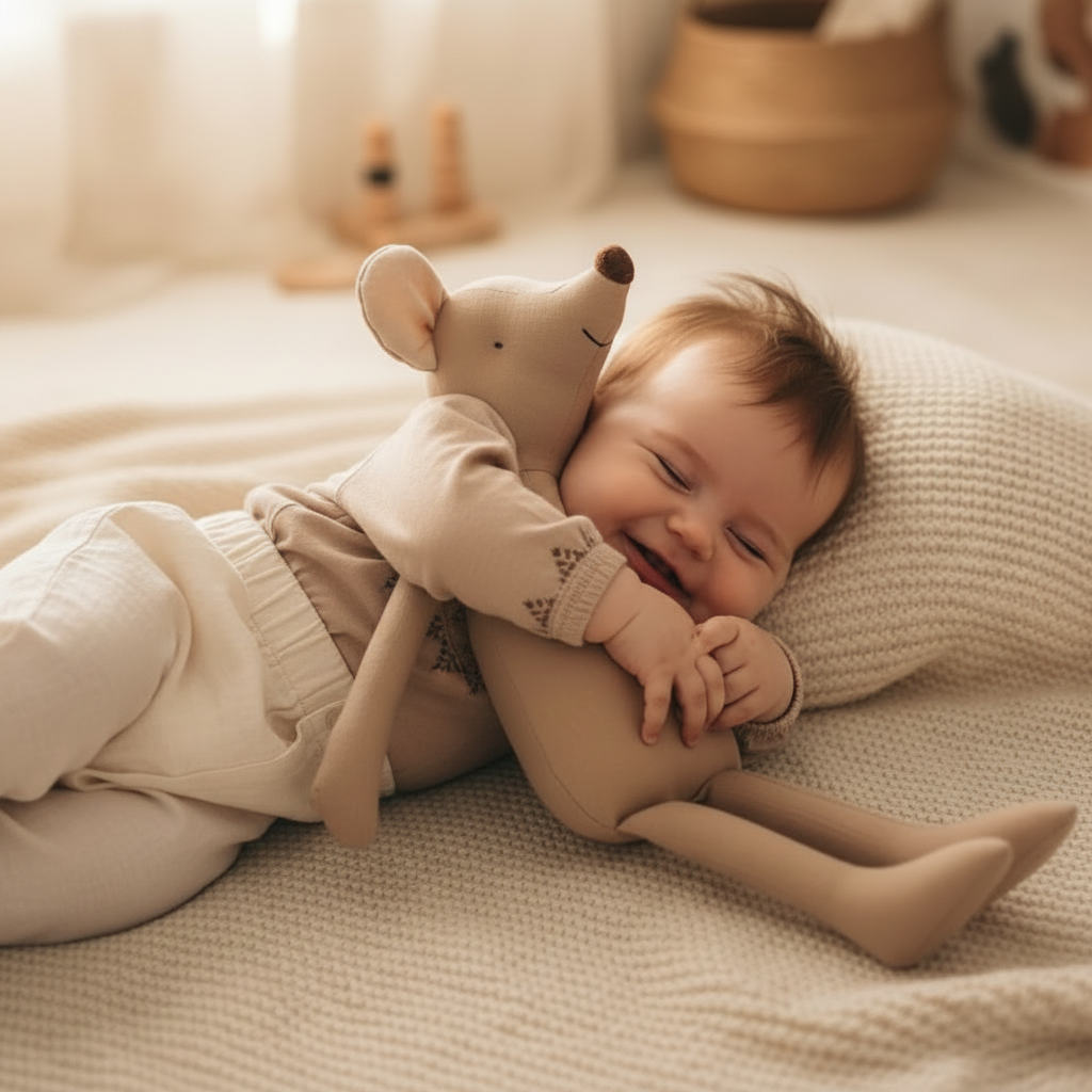 Peluche souris FARFOUILLE™ -Bébé boho câlin Farfouille réconfort