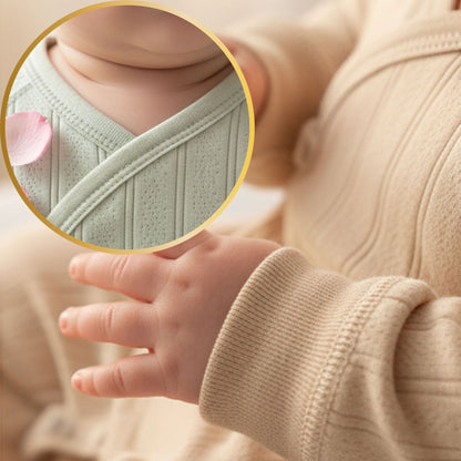 Pyjama bébé Papillôn™ coloris vert menthe coton 100% naturel catégorie A printemps automne peaux sensibles
