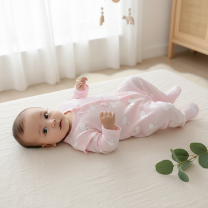 Pyjama bébé fille ROSWAN™ –bébé allongé pour moment d'éveil