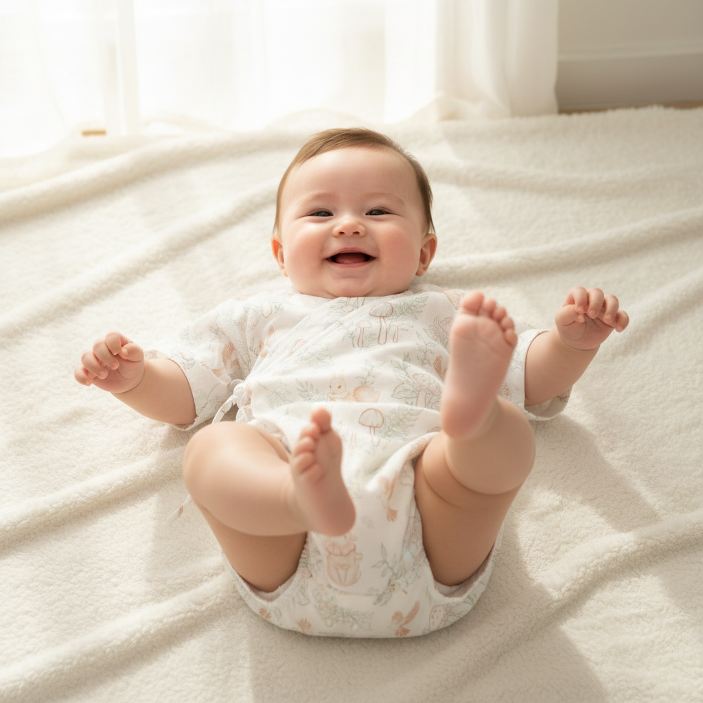 Pyjama bébé CASSENOIX™ gaze de bambou bébé éveillé souriant été