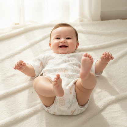 Pyjama bébé CASSENOIX™ gaze de bambou bébé éveillé souriant été