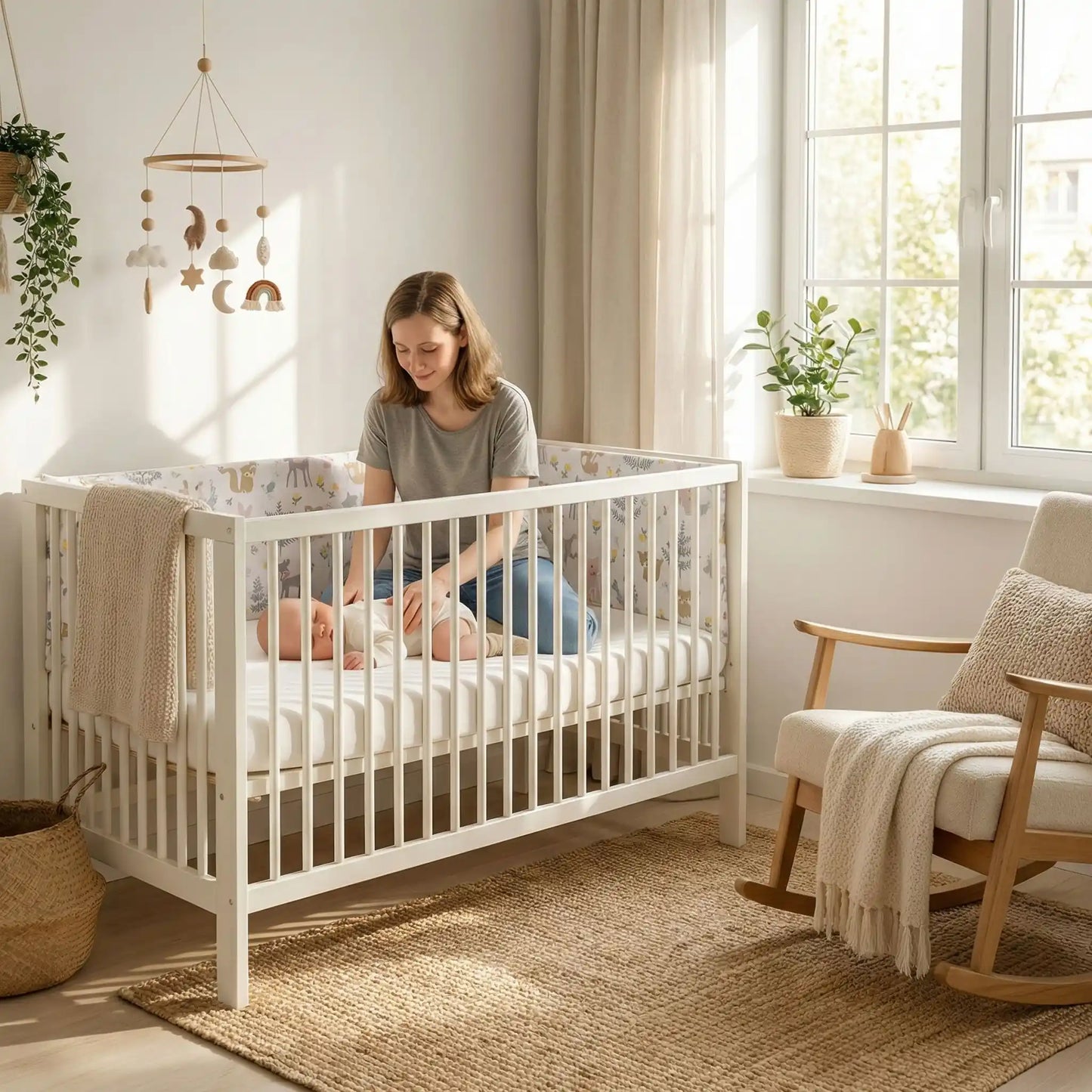 Tour de lit bébé Câlinimal protection complète lit barreaux sécurité confort nuit paisible.