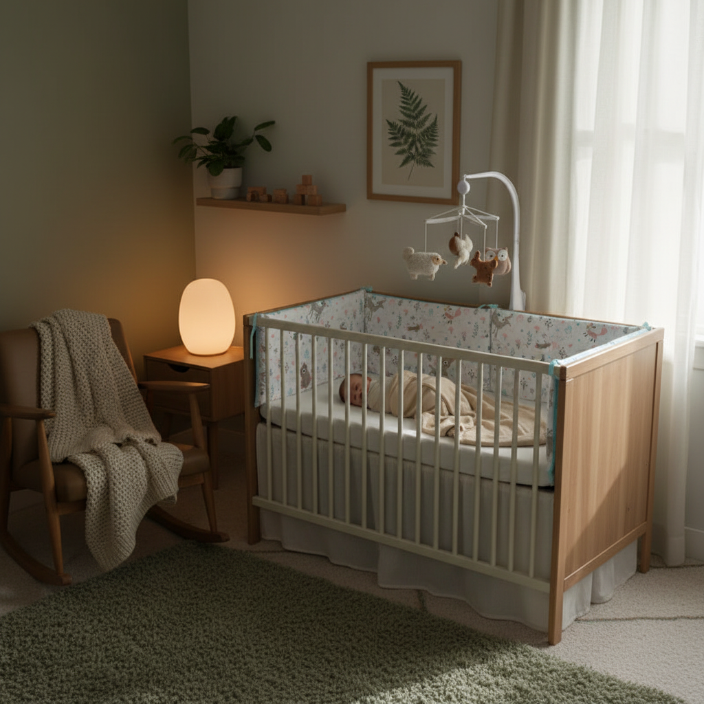 Tour de lit bébé Ourselin™ — cocon sensoriel apaisant pour des nuits sereines