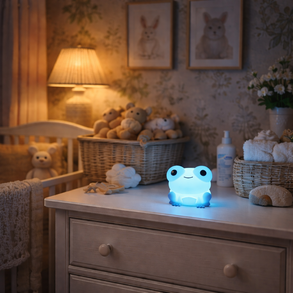 Veilleuse bébé Grenouillon décorative en silicone pour décoration chambre bébé