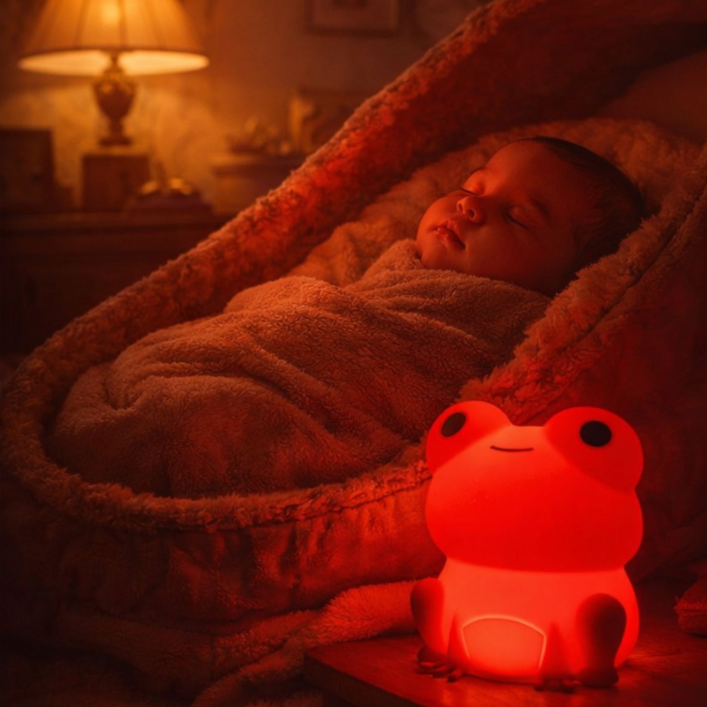 Veilleuse bébé Grenouillon rouge lumineuse pour chambre enfant pour sommeil