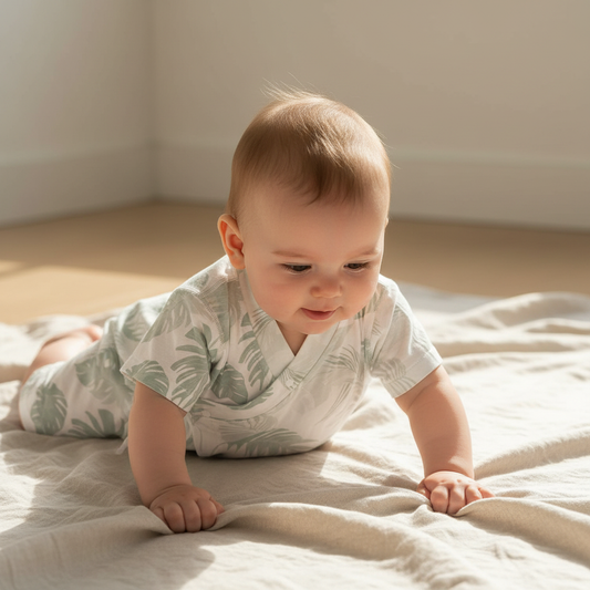 Dors-Bien BAMBOUÏ™ – Grenouillère gaze de bambou portée par bébé, vue carrée