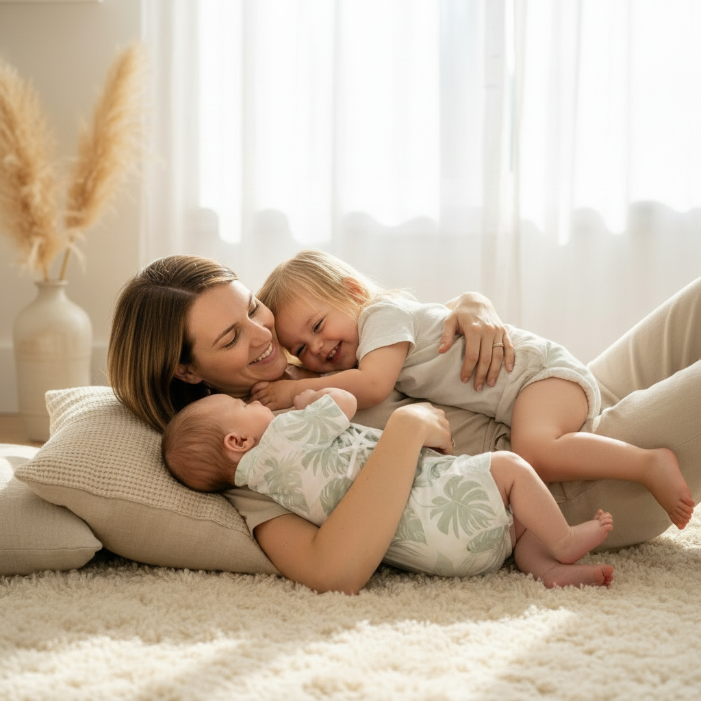 Dors-Bien BAMBOUÏ™ – Grenouillère bambou portée en famille, jambes légères et confortables