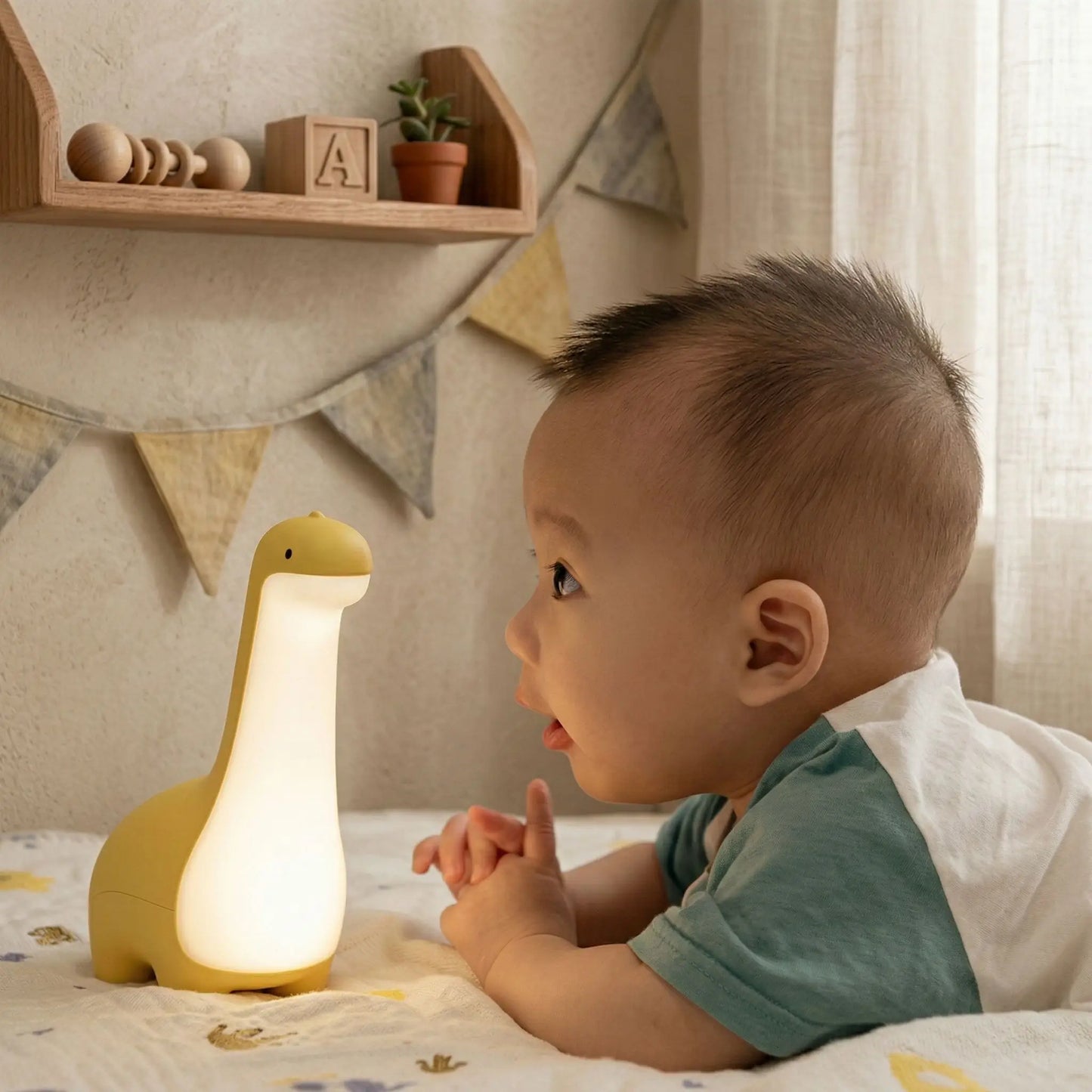 Veilleuse bébé dinosaure - Compagnon lumineux rituel réconfortant enfant