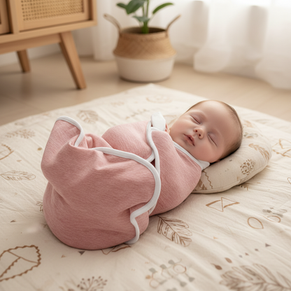 Gigoteuse bébé, vue latérale d'un nourrisson dormant paisiblement.