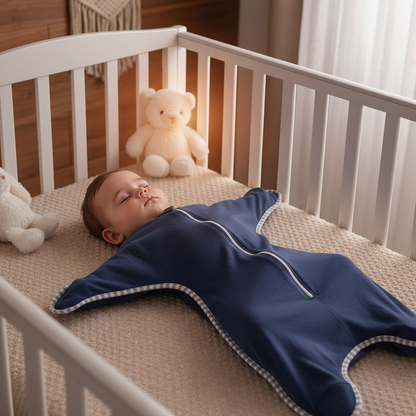 Gigoteuse ambiance nocturne paisible, bébé qui dort avec lampe de chevet