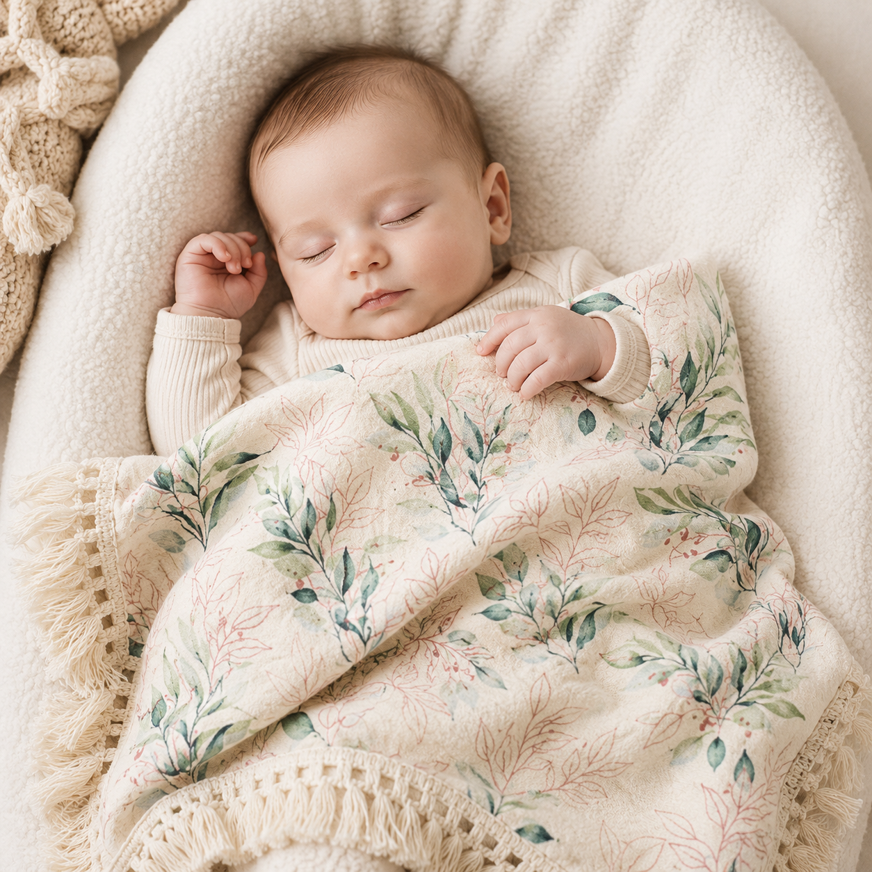 Lange bébé recouvrant un bébé endormi confortablement.
