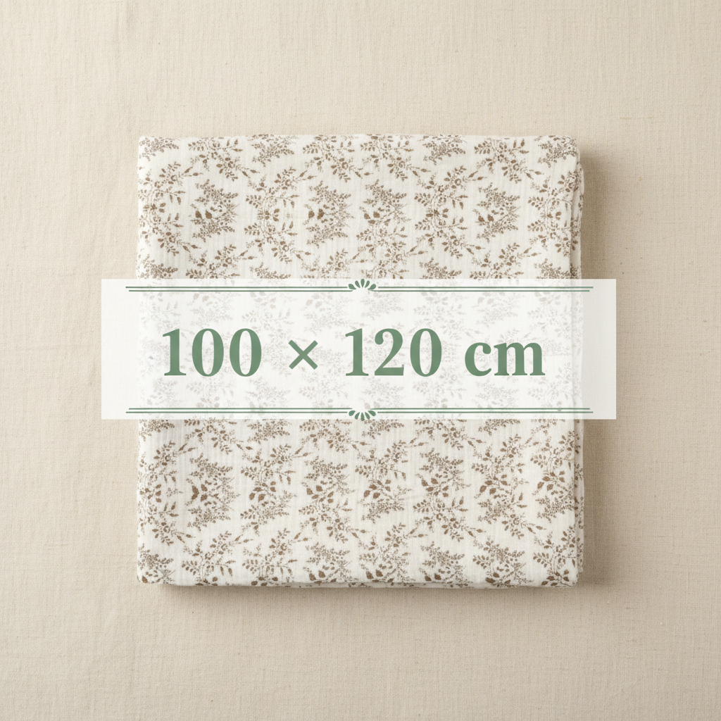Lange bébé grand format 100 x 120 cm idéal pour l'emmaillotage ou la couverture.