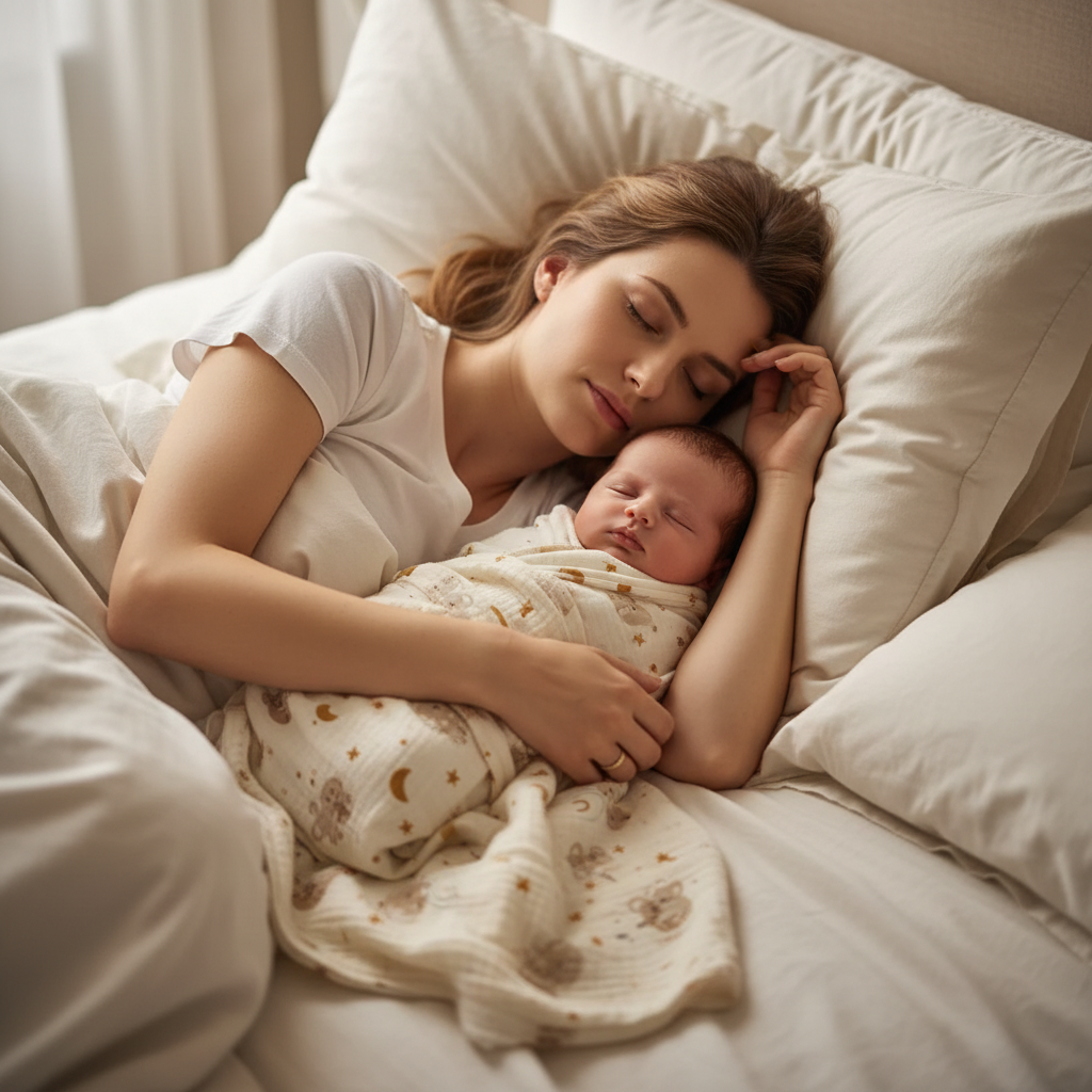 Lange bébé utilisé pour apaiser un nourrisson dormant paisiblement dans un lit.