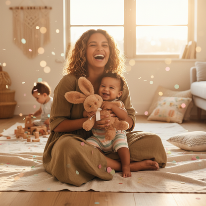 Peluche lapin FLUFFYN™ – cadeau anniversaire bébé irrésistible