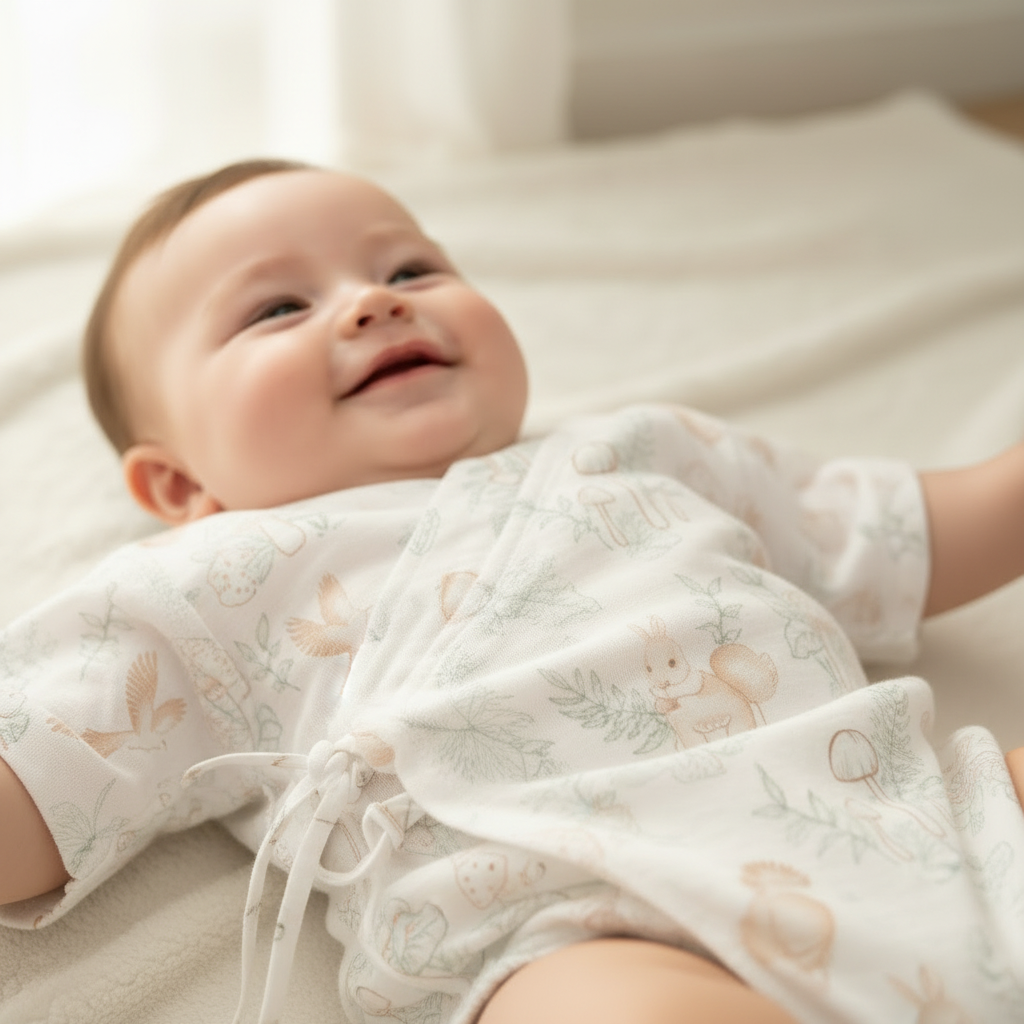 Pyjama bébé CASSENOIX™ – détail motif forêt enchanté