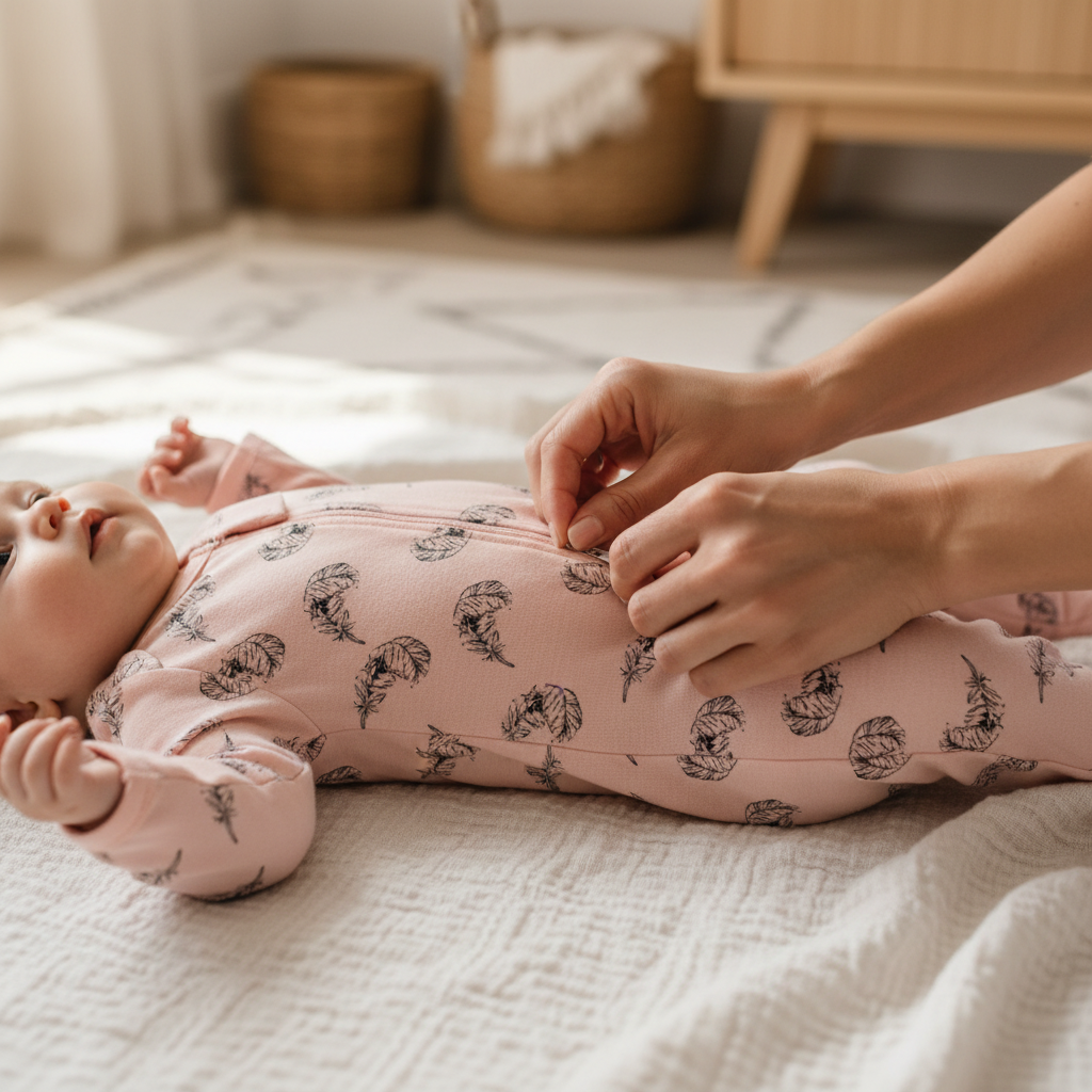 pyjama bébé fille PLUMOON™ fermeture éclair change rapide nuit sans stress